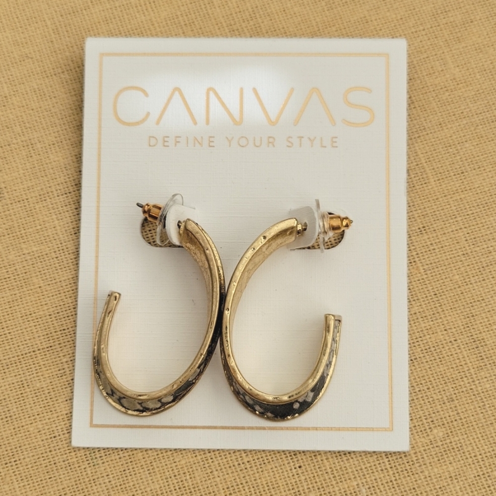 Snake Gold Hoops - Picture 2 of 5
